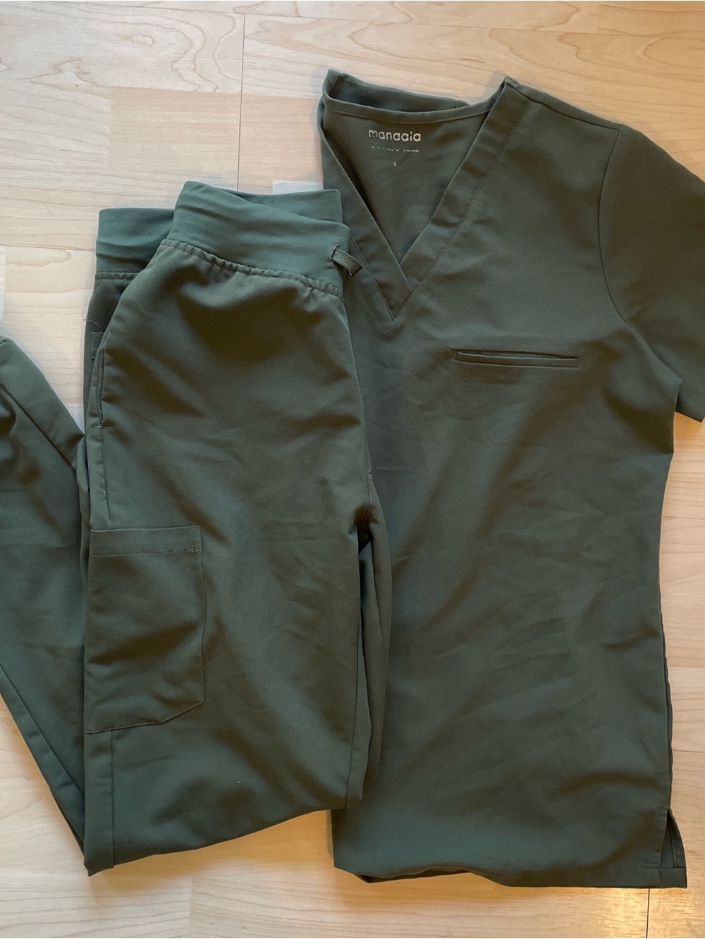 Mandala Women’s Olive Green Scrub Set - Top & Jogger Pants